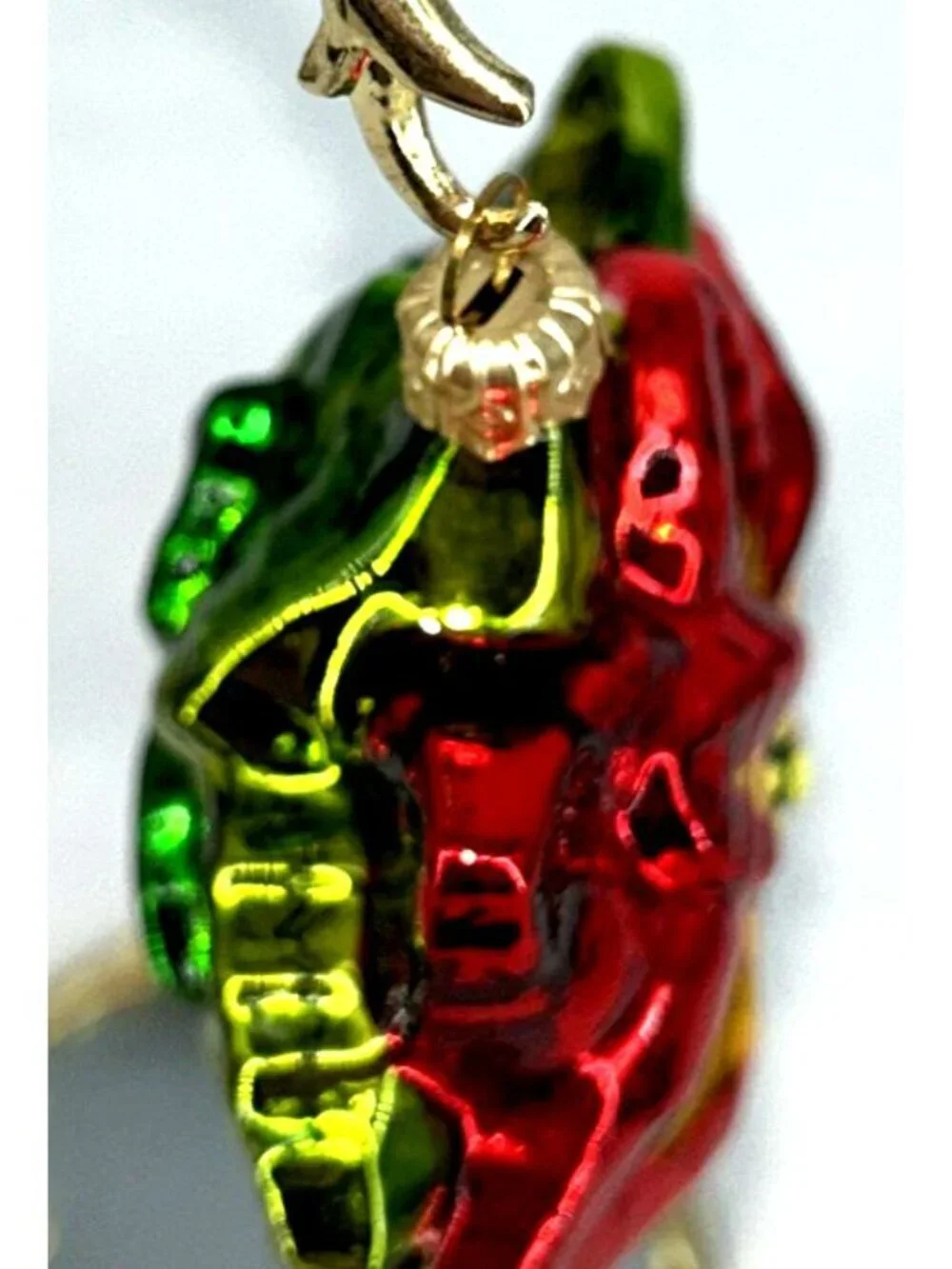 Poinsettia Christmas Ornament Hand Blown Glass 3.5 Hawaiian Flower